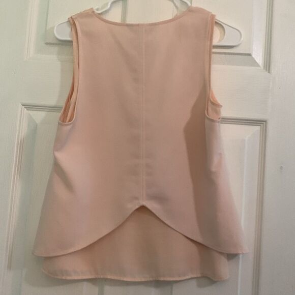 White House Black Market Pale Pink Tank Shell Double Layer Size XS - Picture 3 of 3